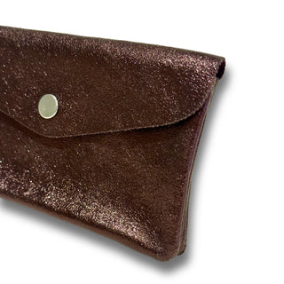 Glittering genuine leather wallet with personalization