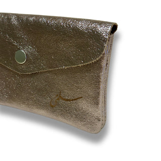 Glittering genuine leather wallet with personalization