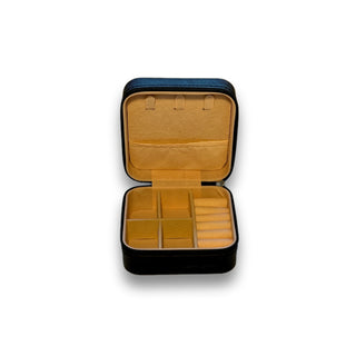 Boîte à bijoux de voyage personnalisée en faux cuir - avec fermeture éclair 