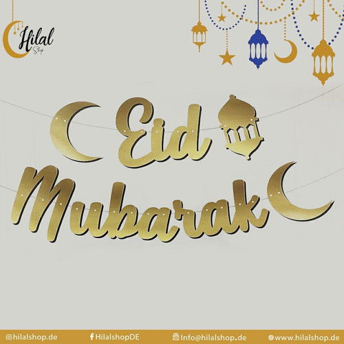 Eid Mubarak Banner Gold - Hilalshop.de