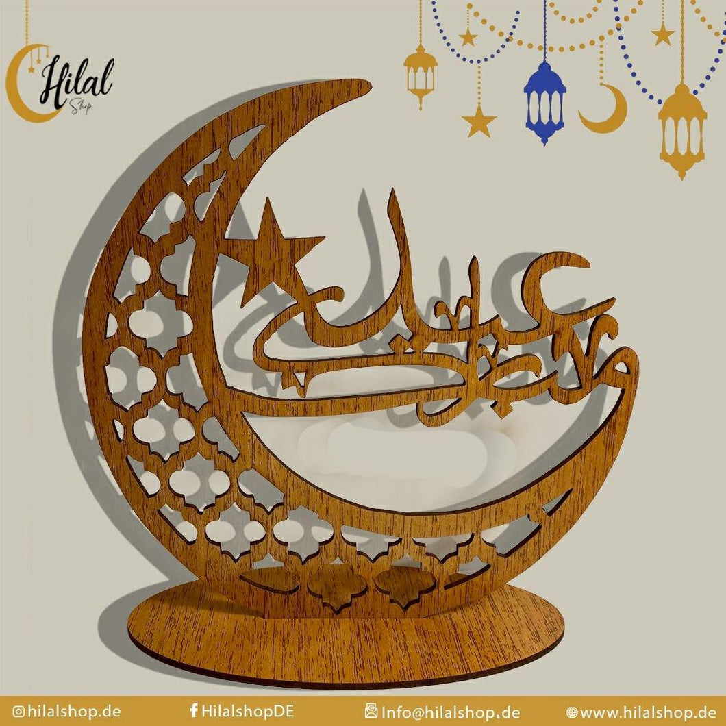 Eid Mubarak Deko Holz Mond - Hilalshop.de