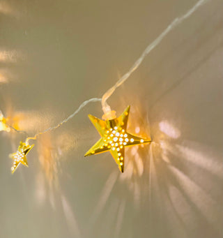 Light garland star and moon gold