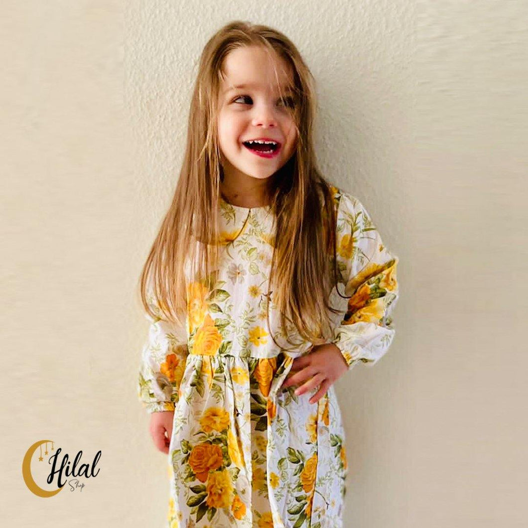 Mädchen Sommerkleid gelb - Hilalshop.de