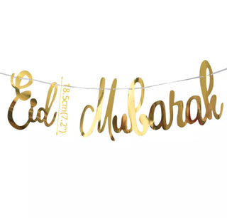 Bannière Eid Mubarak dorée scintillante 