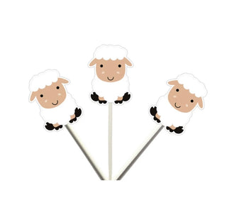 6 décorations pour cupcakes mouton 