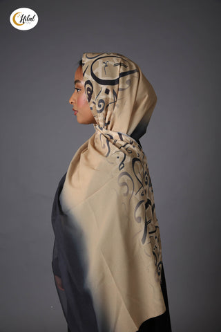 Chiffon Hijab Kopftuch Kalligraphie