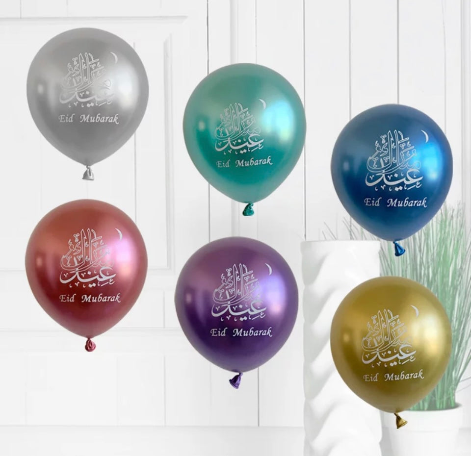 Pack de 6 ballons Eid Mubarak 