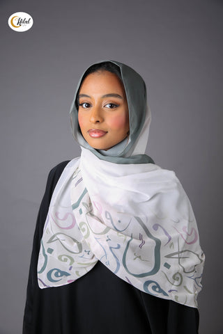 Chiffon hijab headscarf calligraphy