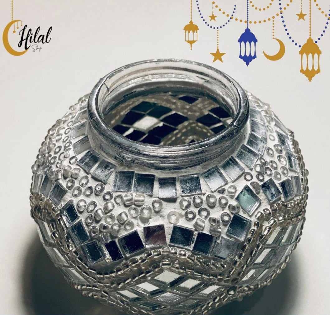 Halbmond Metall Glaslampe