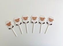 Lade das Bild in den Galerie-Viewer, 6 Cupcake Topper Schafe
