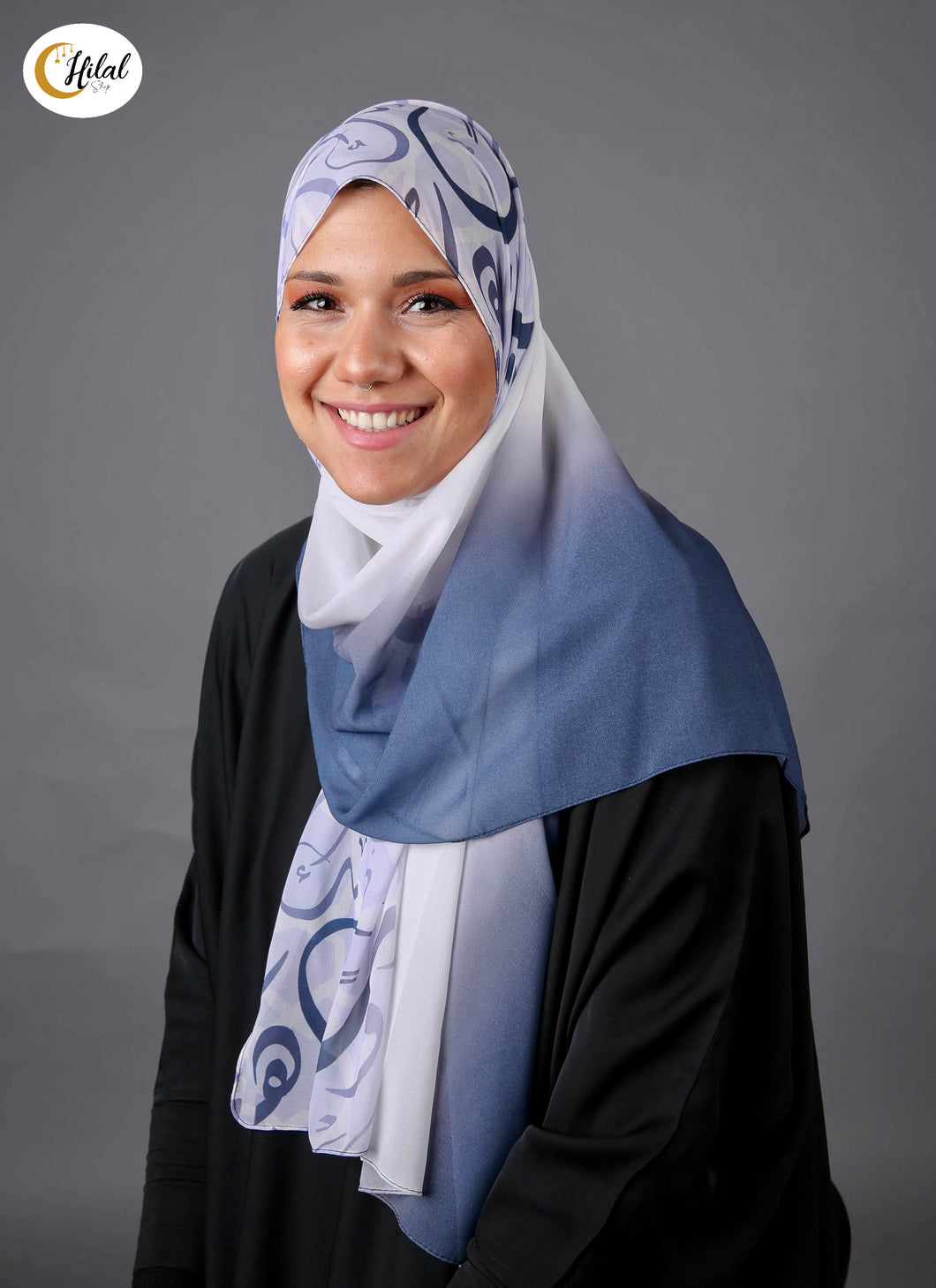 Chiffon Hijab Kopftuch Kalligraphie